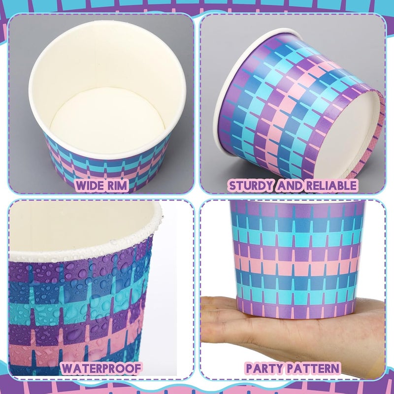 Suclain 50 Pcs Anime Theme Paper Snack Bowls 6 oz Disposable Dessert Ice Cream Bowls Cartoon Ice Cream Cups Disposable for Sundae Yogurt Soup Baby Shower Birthday Party Supplies(Classic) - Image 5