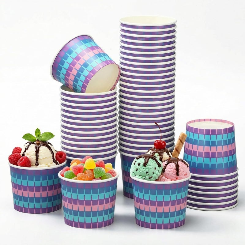 Suclain 50 Pcs Anime Theme Paper Snack Bowls 6 oz Disposable Dessert Ice Cream Bowls Cartoon Ice Cream Cups Disposable for Sundae Yogurt Soup Baby Shower Birthday Party Supplies(Classic) - Image 1