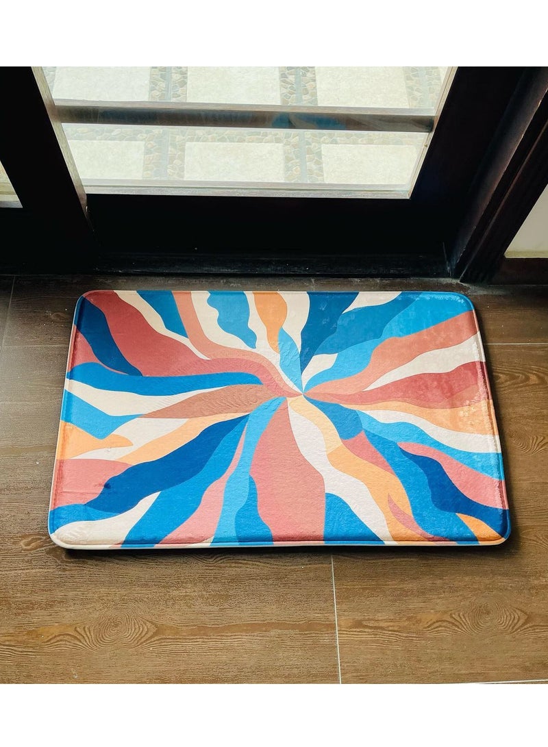 RIZARIES SuperSoft Ocean Design Door Mat, Non-slip Washable, 50 x 80cm - Image 4