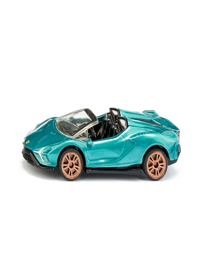 Siku 1571 Lamborghini Sián Roadster, Toy Car, Metal/Plastic, Turquoise Metallic, Rubberised Tyres, Sporty Rims, Open Roof - Image 1
