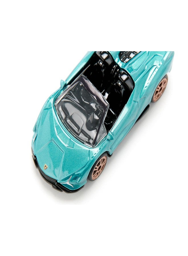 Siku 1571 Lamborghini Sián Roadster, Toy Car, Metal/Plastic, Turquoise Metallic, Rubberised Tyres, Sporty Rims, Open Roof - Image 3