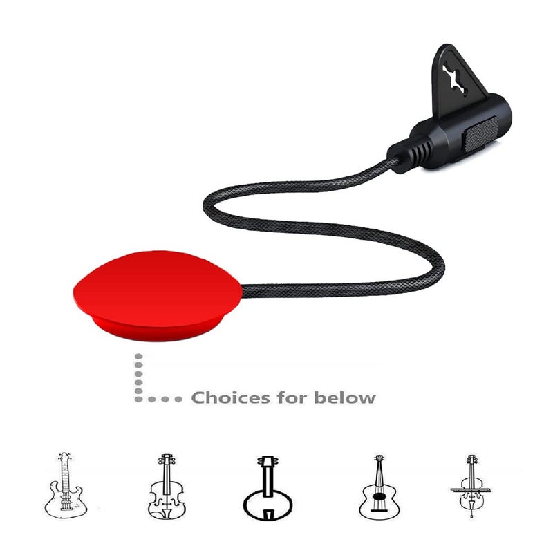 Imelod Contact Microphone Piezo Pickup for Guitar Ukulele Violin Cello Banjo Mandolin etc(Red) - Image 5