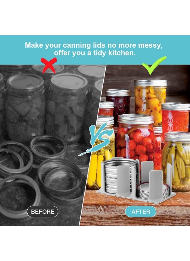AIEVE - AIEVE Mason Jar Lid Organizer, 4 Pack Canning Lid Storage Rack for Storing Wide & Regular Mouth Lids and Rings - Image 1