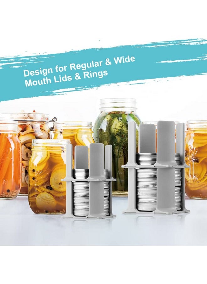 AIEVE - AIEVE Mason Jar Lid Organizer, 4 Pack Canning Lid Storage Rack for Storing Wide & Regular Mouth Lids and Rings - Image 1