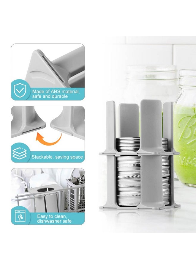AIEVE - AIEVE Mason Jar Lid Organizer, 4 Pack Canning Lid Storage Rack for Storing Wide & Regular Mouth Lids and Rings - Image 1