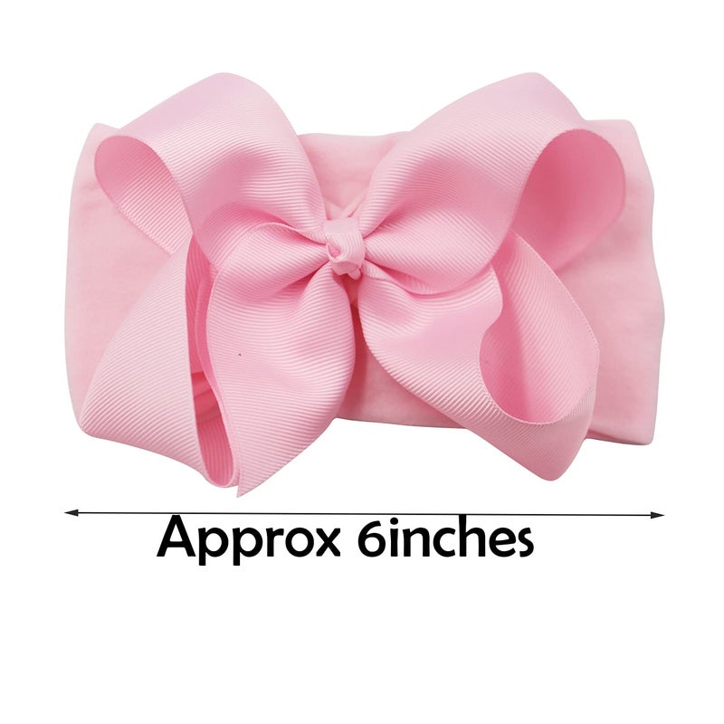 CellElection 20PCS Baby Girls Soft Nylon Headbands 6Inch Big Bows Elastic Nylon Hairbands Hair Accessories for Newborns Infants Toddlers Kidsâ€¦ - Image 3