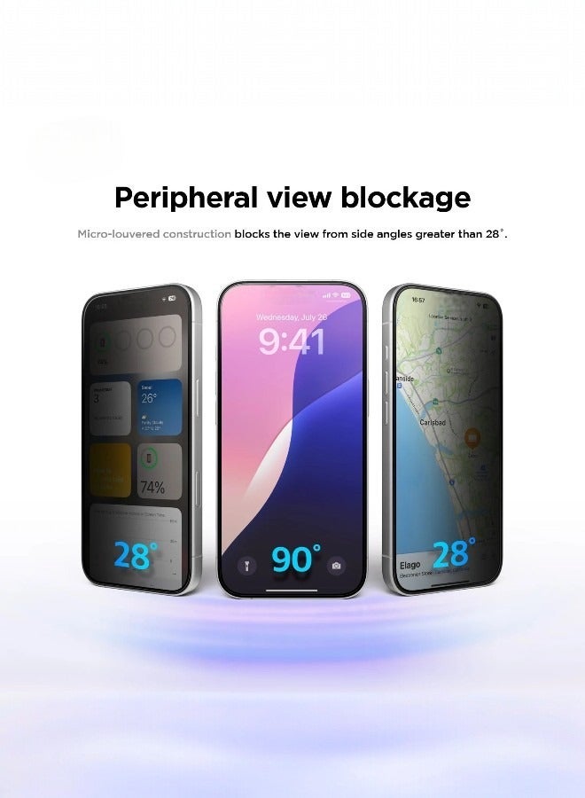 واقي شاشة مضاد للتجسس لـ آيفون 14 برو ماكس (iPhone 14 Pro Max) مضاد للتجسس لحماية الخصوصية (لقافة), حماية قصوى للشاشة من الخدوش والكسر - Image 2