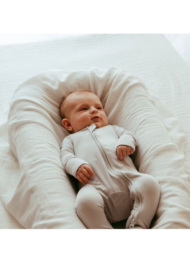 Anvi Baby Set of 3 Organic Bamboo Swaddle-	White Mist  - Image 3