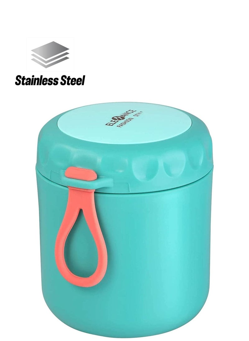 Generic - Insulated Lunch Container Hot Food Jar, Vacuum Insulated Stainless Steel Lunch Thermo Leakproof Stackable Bento Box Container for School Office Picnic Travel Outdoors (430ml Green) - Image 1
