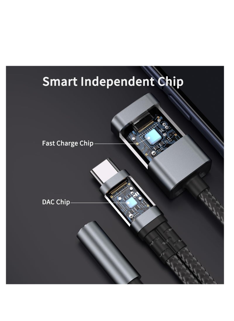 Generic - USB C to 3.5mm Audio Adapter with Charging, 3-in-1 USB C Earphone Jack Splitter with PD Fast Charging for iPhone 15/15 Pro, Galaxy S24/S23/S22/S21, Google Pixel 8/7/6. - Image 1