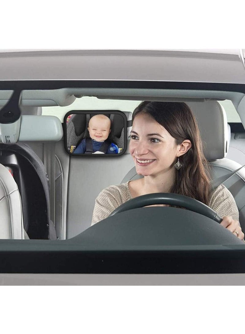 Chabeia Car Backseat Safety Mirror, Peace of Mind to Keep An Eye on Baby in A Rear Facing Child Seat Premium Black Frame Car Rear View Baby Car Seat Mirror for Baby Back Seat Child Seats - Image 3