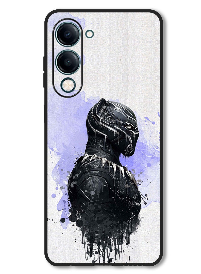 Theodor Case Compatible with Vivo Y29s Protection Shockproof Bumper Cover Black Panther - Image 1