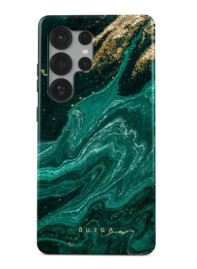 BURGA BURGA Phone Case Compatible with Samsung Galaxy S25 Ultra Mobile Phone Case Hybrid 2 Layer Hard Shell Silicone Protective Case Emerald Pool Scratch Resistant Shockproof Cover