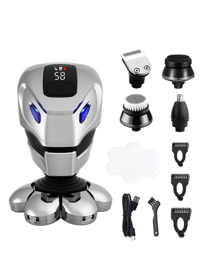 Generic Electric Shaver for Men 7 Floating Heads Beard Razor Hair Clipper Facial Cleaner Massager Nose Trimmer Fully Washable USB Rechargeable  - Image 4