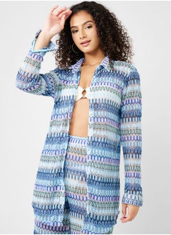 SOUTH BEACH Printed Button Down Shirt  - Image 1