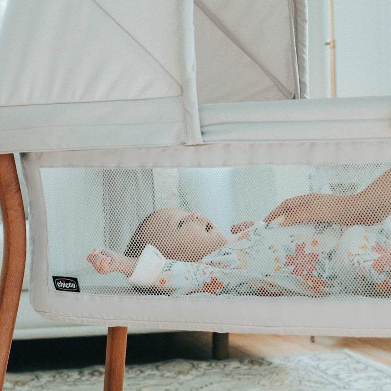 Chicco LullaGo Anywhere LE Portable Bassinet with Canopy, Waterproof Mattress and Fitted Sheet, Travel Bassinet for Baby Includes Carry Bag, Serene/Beige - Image 3