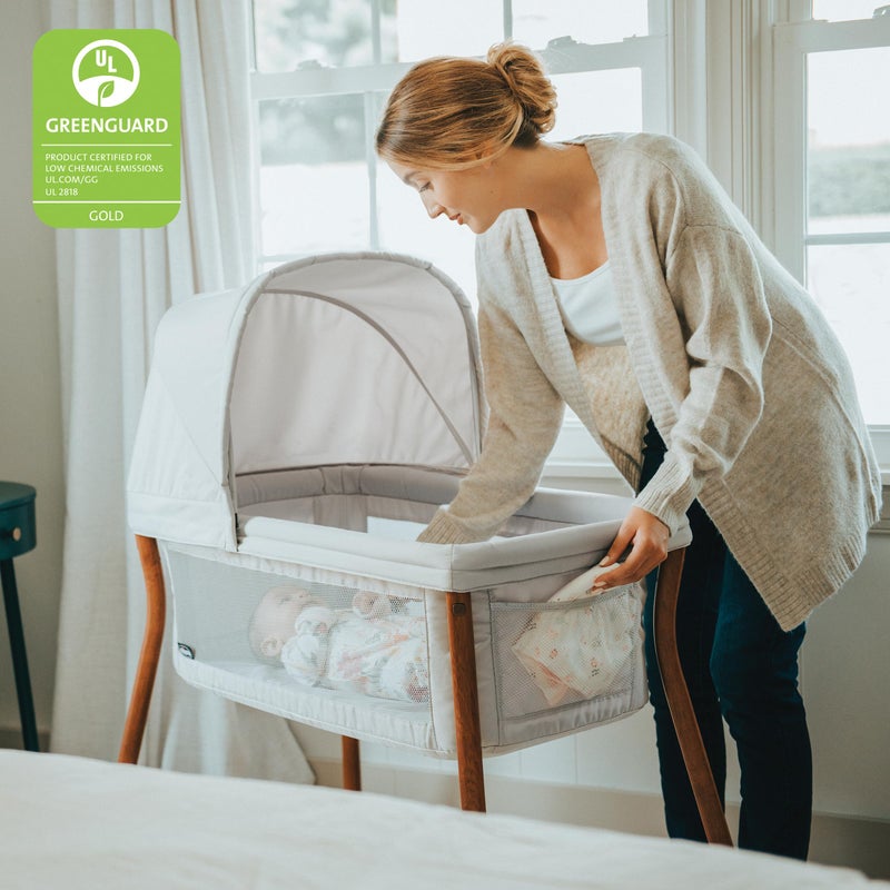 Chicco LullaGo Anywhere LE Portable Bassinet with Canopy, Waterproof Mattress and Fitted Sheet, Travel Bassinet for Baby Includes Carry Bag, Serene/Beige - Image 2