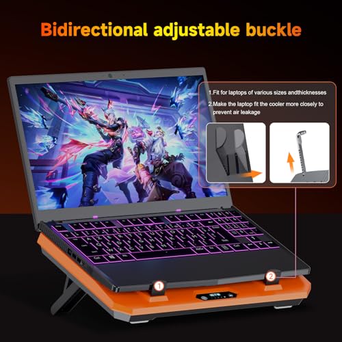 IETS GT300 Upgraded Laptop Cooling Pad with Adjustable Stand, Turbo Boosted Cooler for Rapid Cooling 10-17inch Gaming Laptop, Flexible Sealing Ring，Featuring Air Filtration and USB Hub - Image 4