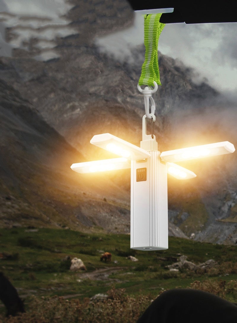 LED Camping Lantern with Folding Rechargeable Flashlight 3 Light Modes Hanging Waterproof Portable Fast Charging Ambient for Hiking Emergency Tents Camping - Image 4