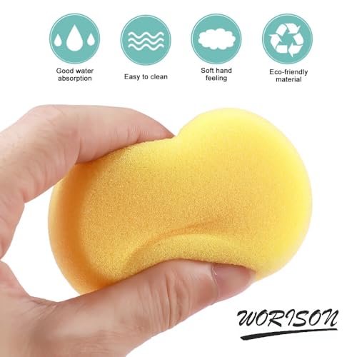 worison 12pc Round Synthetic Paint Sponges Set – Versatile Sponges for Painting, Crafts, Pottery, Cleaning, Staining, and DIY Art Projects - Image 3