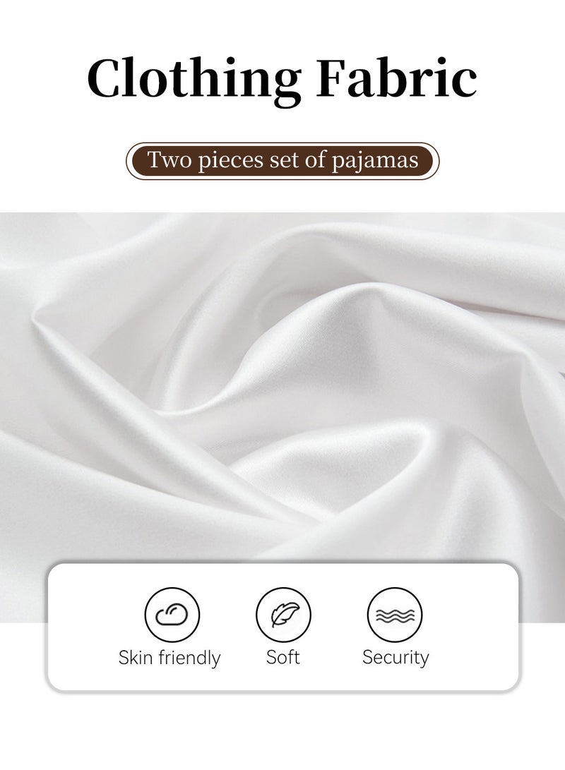 Moovant طقم نوم نسائي مكون من قطعتين، ثوب نوم + رداء + حزام، فستان نوم دانتيل رومانسي، فستان منزلي جميل، طقم بيجامات أنيق، ملابس نوم بيضاء - Image 5