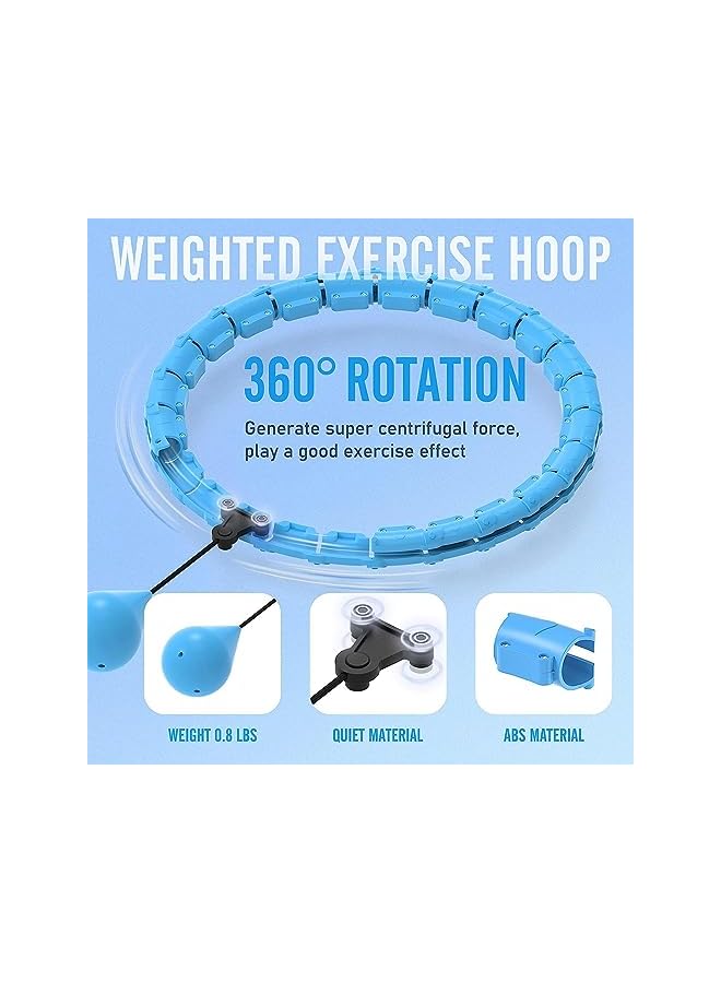 PROMASS Weighted Hula Circle Hoops For Adults Weight Loss, Infinity Hoop Fit Plus Size 47 Inch, 24 Detachable Links, Exercise Hula Hoop Suitable For Women And Beginners - Image 3