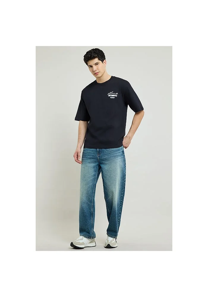 R&b Printed T-Shirt with Crew Neck and Short Sleeves