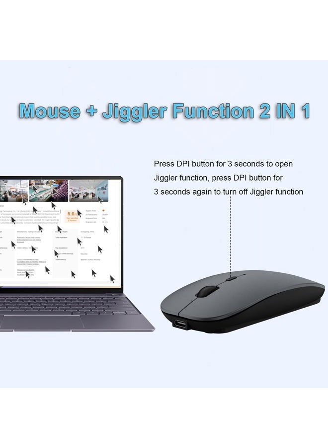 Sungi Bluetooth Mouse,Wireless Slim Silent Mouse Jiggler Rechargable Mouse for iPad/MacBook/Tablet/PC/iPhone/Cellphone,Gray - Image 3