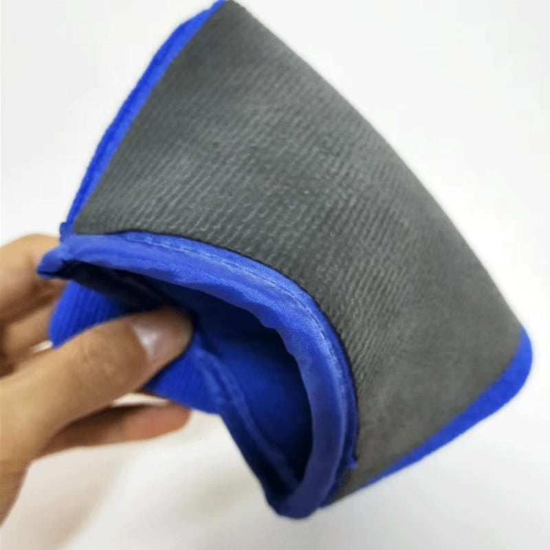 Car Clay Mitt: 2pcs Blue, Reusable Design, Ergonomic Snug Fit - Safe Multi-Surface Application, Microfiber Clay Mitt for Auto Detailing And Paint Decontamination - Image 5