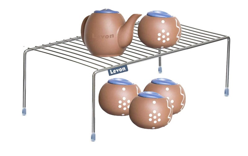LEVON Stainless Steel Multi Purpose Simple Stand Shelf Rack for Kitchen - Size (12X 9 X 5 Inches)| Special Nano Coating - Image 2