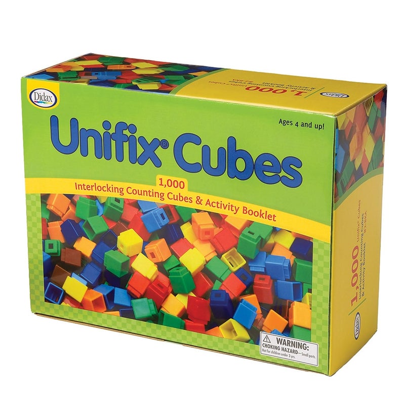 Didax Unifix Cubes - Set of 1000 Interlocking Counting Cubes with Activity Booklet - Image 1