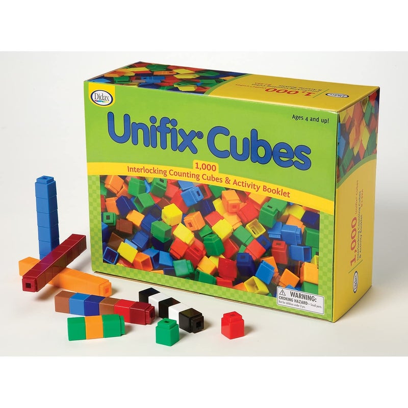 Didax Unifix Cubes - Set of 1000 Interlocking Counting Cubes with Activity Booklet - Image 2