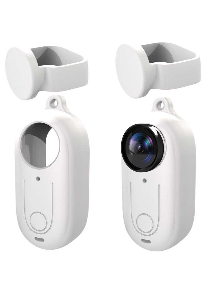 2in1 Silicone Case Lens Cover for Insta360 GO 3 Silicone Case Cover for Camera Lens, Anti-Scratch  Protective Skin Waterproof Soft Material Is Durable Easy to Clean and Replace White - Image 1