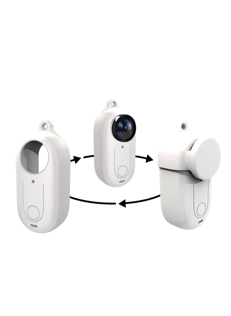 2in1 Silicone Case Lens Cover for Insta360 GO 3 Silicone Case Cover for Camera Lens, Anti-Scratch  Protective Skin Waterproof Soft Material Is Durable Easy to Clean and Replace White - Image 5