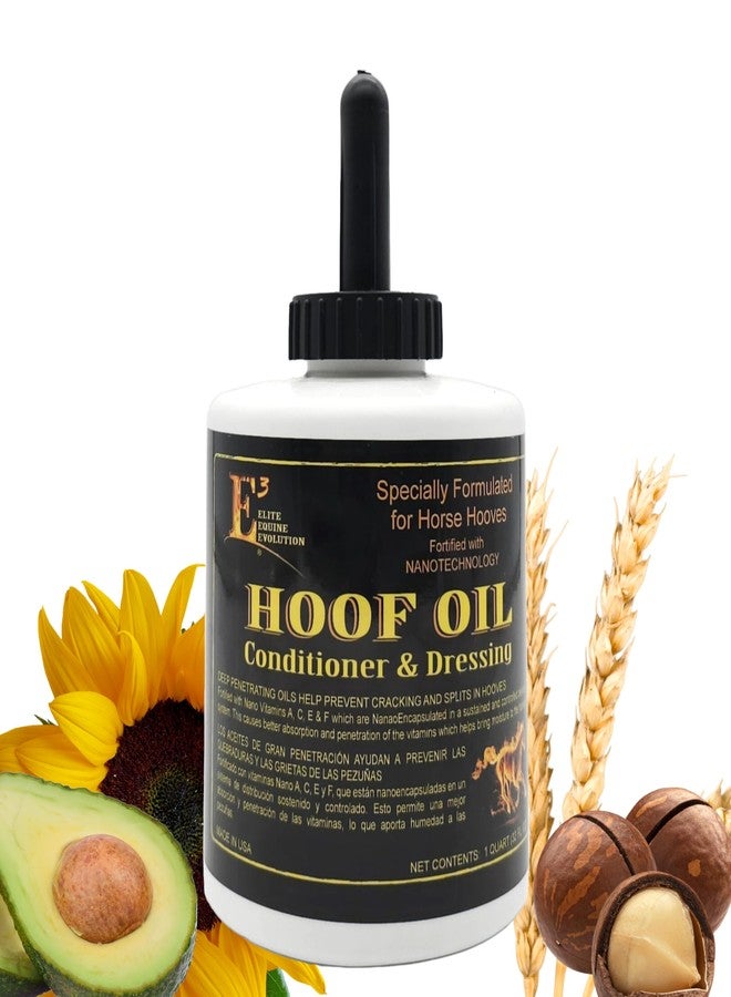 E3 Hoof Conditioner & Dressing Oil 32 oz, Expert Formula for Nourishing & Protecting Horse Hooves, Deep Conditioning for Elasticity, Enhances Shine, Protective Barrier, Easy Application - Image 1