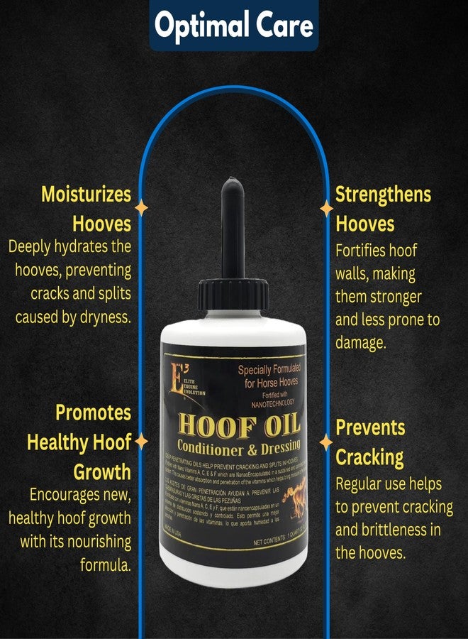 E3 Hoof Conditioner & Dressing Oil 32 oz, Expert Formula for Nourishing & Protecting Horse Hooves, Deep Conditioning for Elasticity, Enhances Shine, Protective Barrier, Easy Application - Image 2
