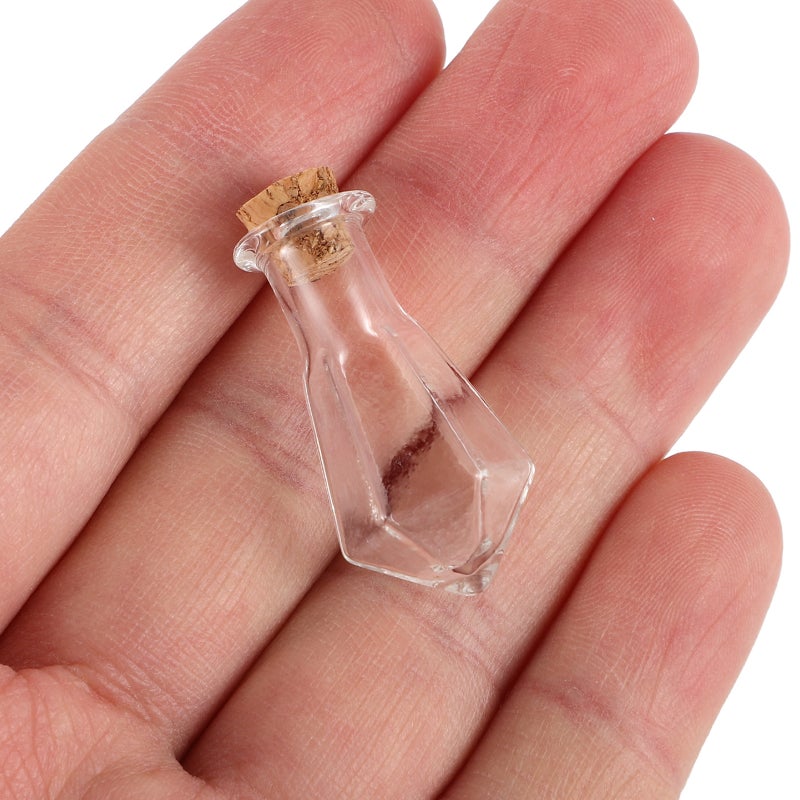 15pcs Mini Glass Wish Bottles With Cork Lids - Tiny Empty Clear Message Jars For Diy Crafts -Glass Vials Transparent Wishing Bottles - Image 3