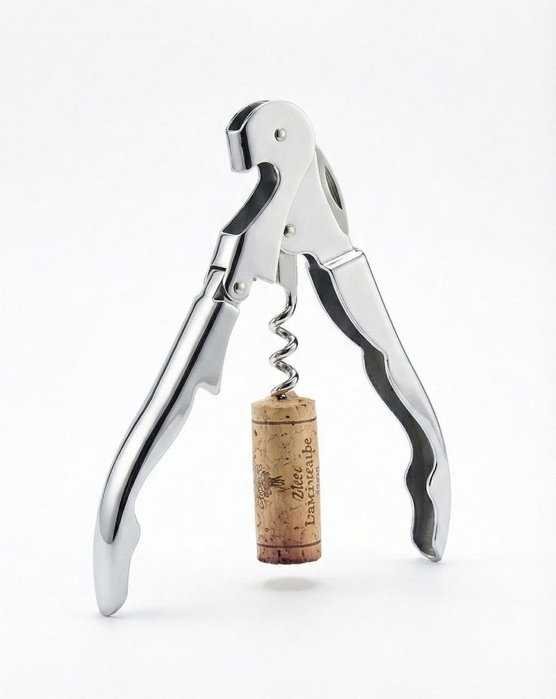 Keronda Professional Wine Opener, Stainless Steel, Double Handle, Silver, Classic Bartender Tool for Bottle Opener
