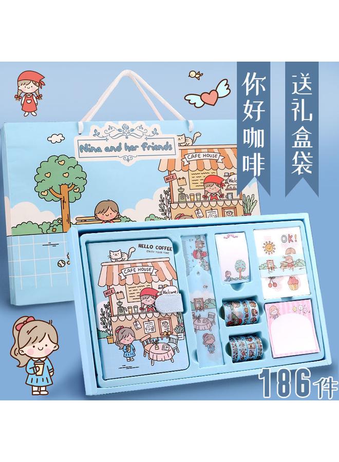 Bluejw Net Red Hand Ledger Suit Cute Girl Diary Walking Stick Material Tool Material Tape Sticker Gift Box To Zhe - Image 1