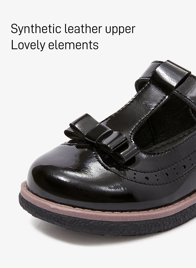 تارانيس أحذية أطفال تارانييس الكلاسيكية باللون الأسود اللامع مع فيونكة - Image 2