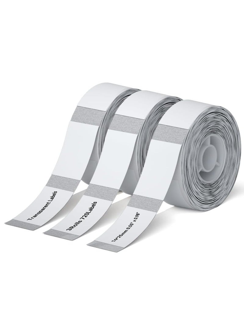 NIIMBOT - NIIMBOT Transparent Thermal Labels 14mm x 25mm 3Packs - Image 1