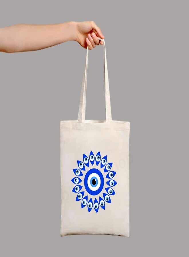 blinkNshop White Canvas Bags Save from Evil Eyes Gifts| Retro Trends Love For Shopping Tote Bags | Gift for Her| Carry Your Bag| Valentine Gifts (EE 1) - Image 2