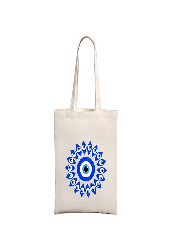 blinkNshop White Canvas Bags Save from Evil Eyes Gifts| Retro Trends Love For Shopping Tote Bags | Gift for Her| Carry Your Bag| Valentine Gifts (EE 1) - Image 1