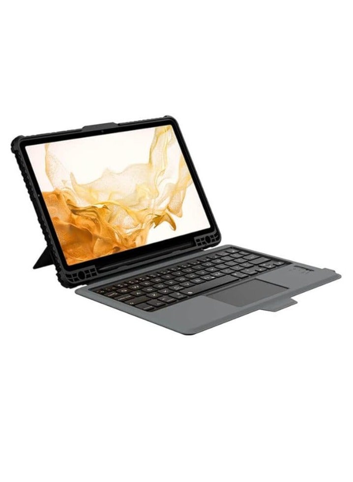 Compatible with Samsung Galaxy Tab S8 5G Lens Slide Cover Glasses Keyboard Case with S Pen Holder Slim Stand Case Bluetooth Wireless Keyboard  - Image 2
