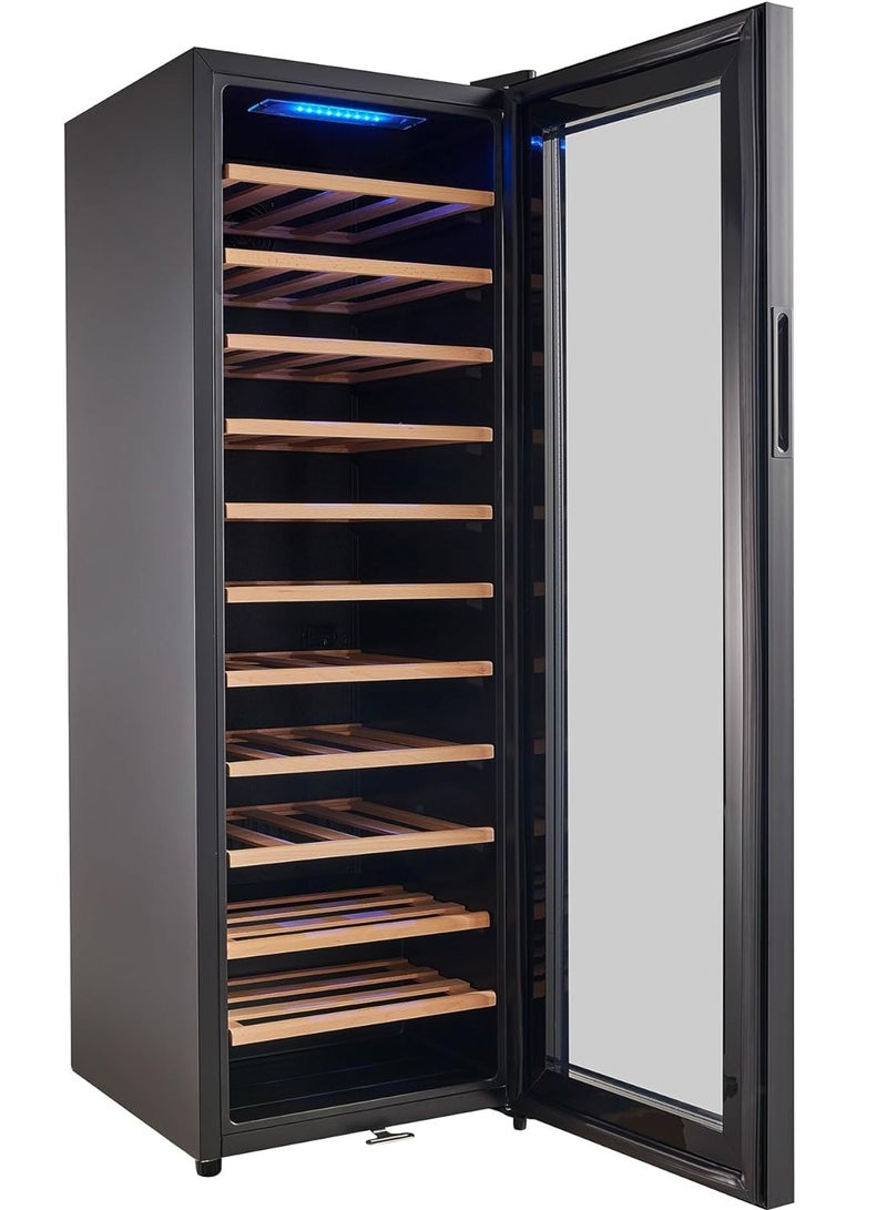 فيبارتي ثلاجة بسعة 46 زجاجة مع ضاغط احترافي، مصنوعة من الفولاذ المقاوم للصدأ والزجاج المقسّى، مدمجة أو قائمة بذاتها للمنزل أو المطبخ أو المكتب (سعة 138 لترًا) - Image 3