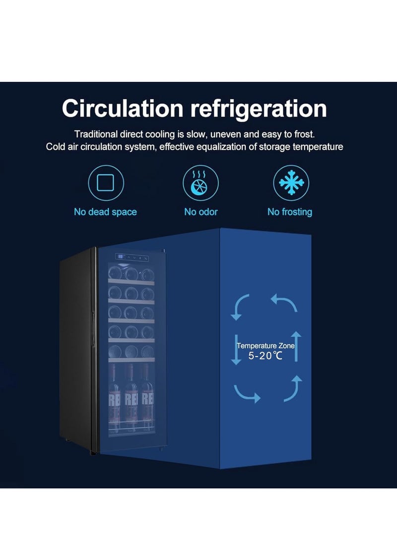 فيبارتي ثلاجة بسعة 46 زجاجة مع ضاغط احترافي، مصنوعة من الفولاذ المقاوم للصدأ والزجاج المقسّى، مدمجة أو قائمة بذاتها للمنزل أو المطبخ أو المكتب (سعة 138 لترًا) - Image 5