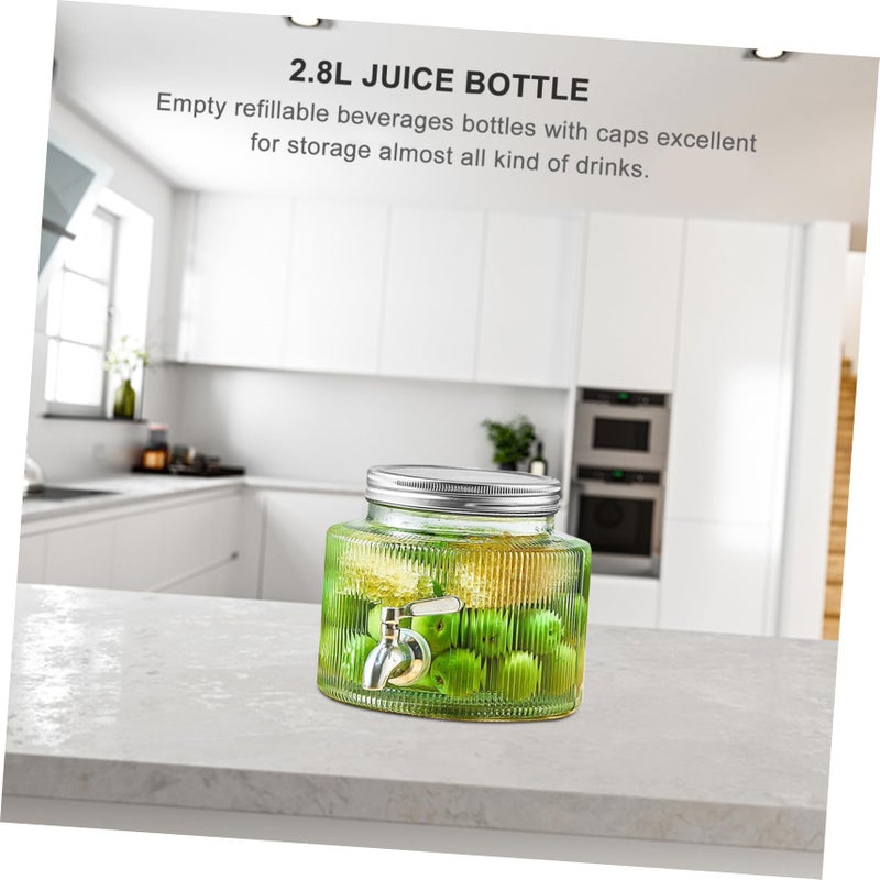 Glass Beverage Dispenser With Tap 2 Gallon Water Pitcher For Party Soda Bar - Image 3