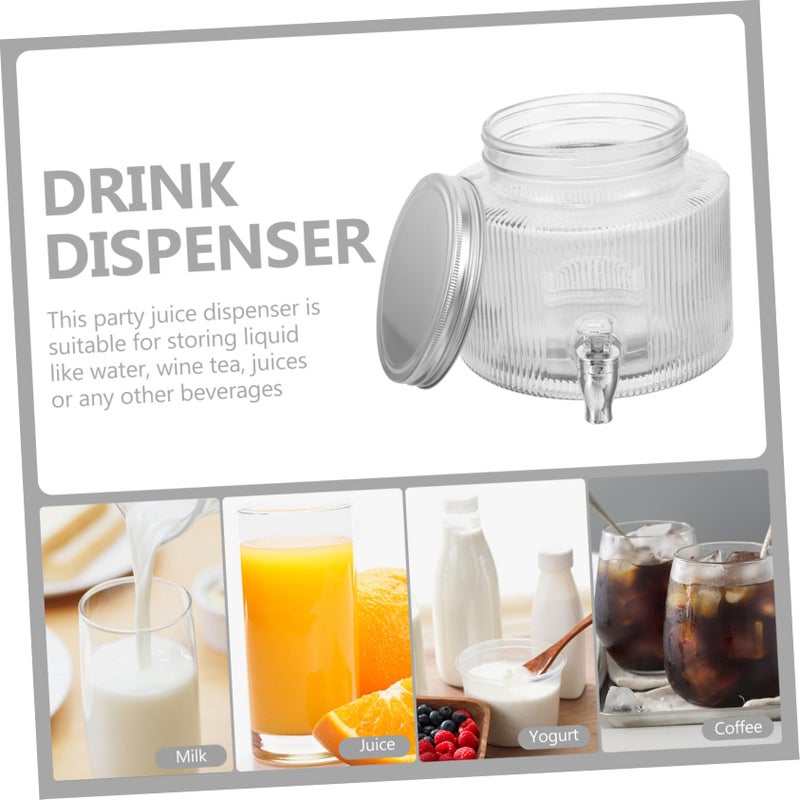 Glass Beverage Dispenser With Tap 2 Gallon Water Pitcher For Party Soda Bar - Image 5