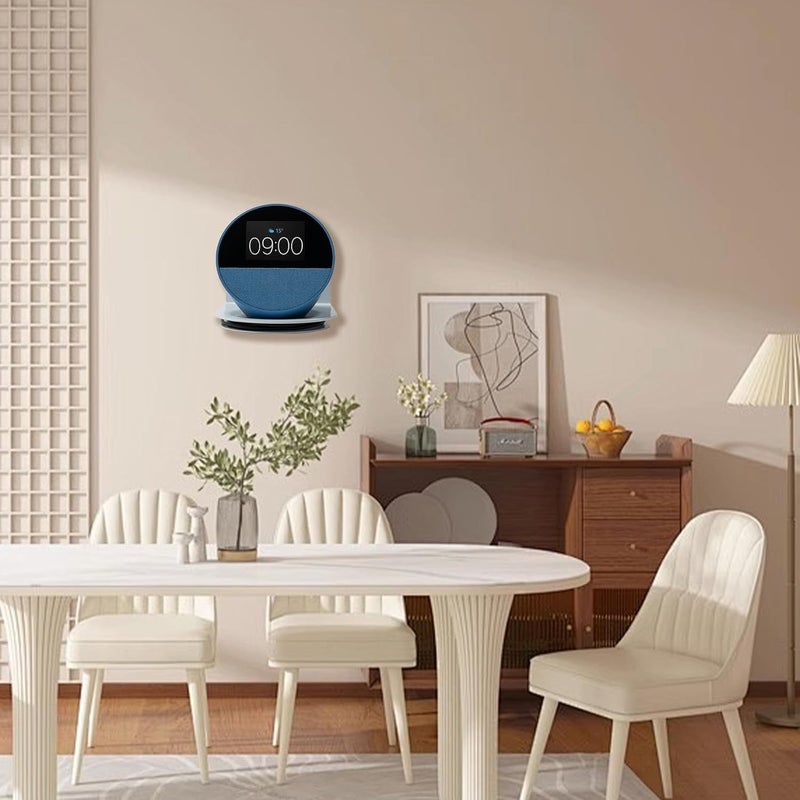 shinar Metal Wall Mount Compatible with Echo Spot 2024/Homepod 2, Bracket Accessories Stand Compatible with Spot/Homepod 2 Integrated Cable Management Max. 20 lbs (White) - Image 4