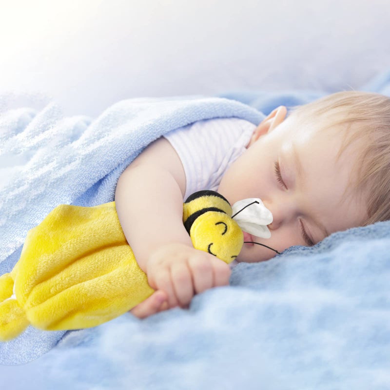 Pro Goleem Bee Loveys for Babies Soft Security Blanket Baby Snuggle Toy Stuffed Animal Blanket Unisex Lovie Baby Gifts for Infant and Toddler Yellow 12 Inch - Image 2